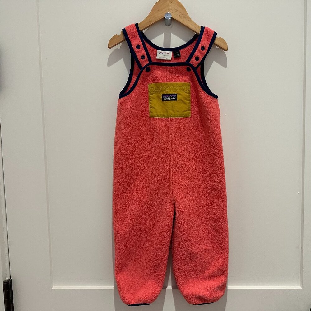 Patagonia Baby Synchilla Pink Fleece Overalls Size 2T